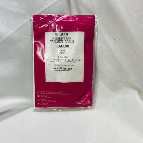 Silkies Microfiber Trouser Socks Regular Cream Creme Color #911029 Feet - Picture 4 of 7